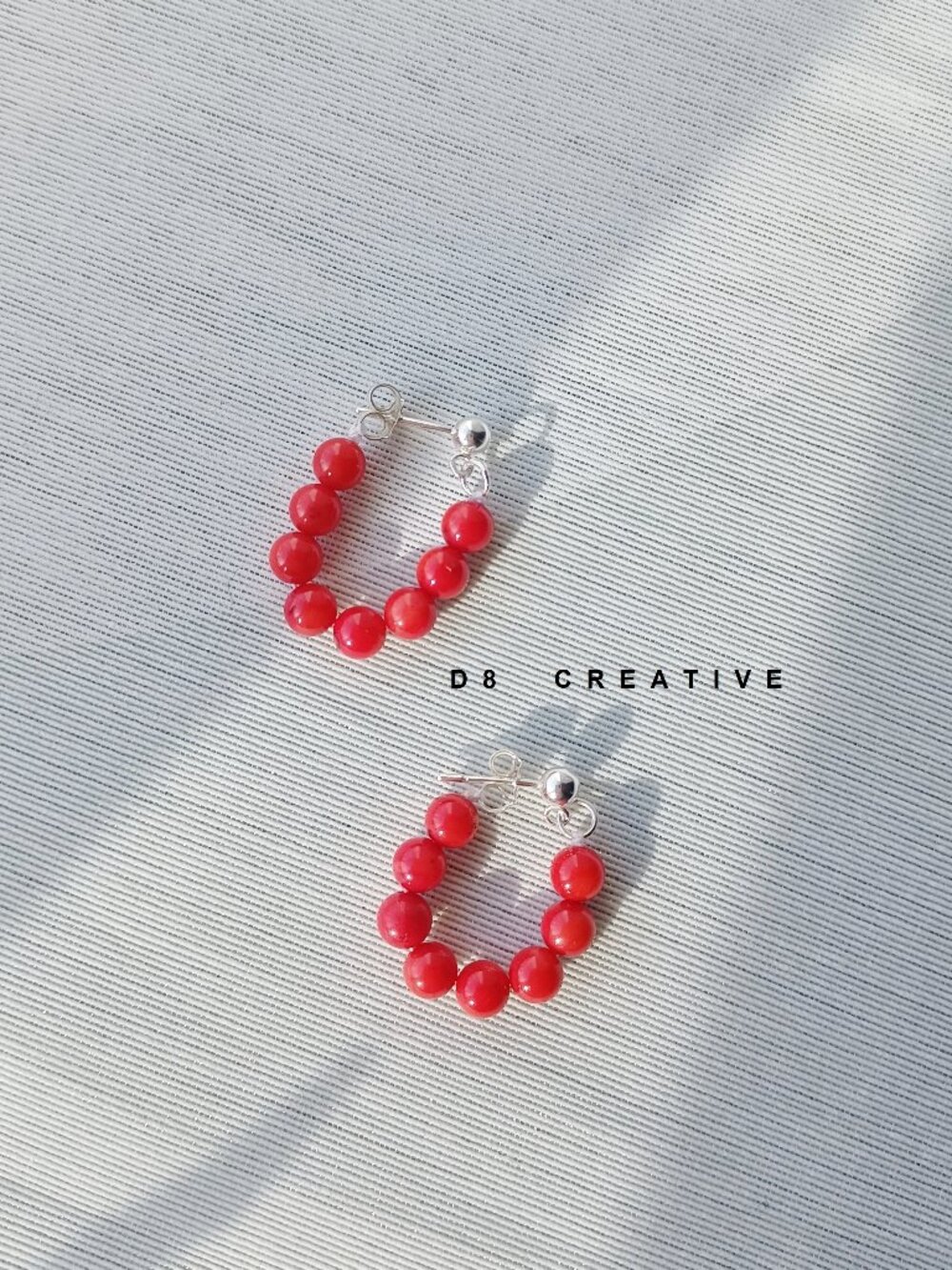 New turquoise  and red coral with sterling silver earring 2 for choose
